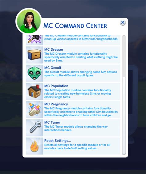 mccc command center sims 4 mod
